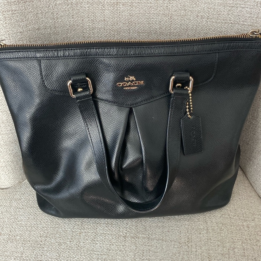 Coach Black Crossgrain Leather Bag